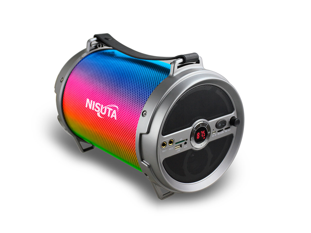 PARLANTE MULTIMEDIA PORTATIL BLUETOO C/RADIO FM /CON LUZ PUERTO USB    NISU